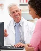 Doctor and patient at computer