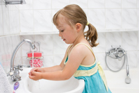 Child washing hands